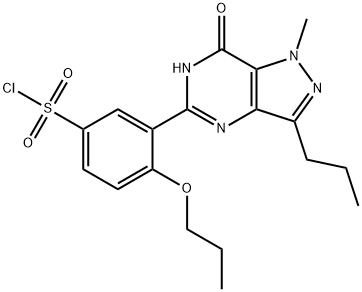 3-(1-Methyl-7-oxo-3-propyl-6,7-dihydro-1H-pyrazolo[4,3-d]pyrimidin-5-yl)-4-propoxy-benzenesulfonyl chloride Structure