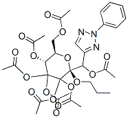 beta-D-Glucopyranoside, 2,3-bis(acetyloxy)-1-[(acetyloxy)(2-phenyl-2H- 1,2,3-triazol-4-yl)methyl]propyl, tetraacetate (ester), [1S(R),2R]- Structure