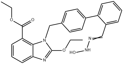 (Z)-Ethyl-2-ethoxy-3-((2'-(N'-hydroxycarbaMiMidoyl) biphenyl-4-yl) Methyl)-3H-benzo[d] iMidazole-4-carboxylate 구조식 이미지