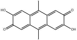 3,7-Dihydroxy-9,10-dimethyl-2,6-anthracenedione Structure