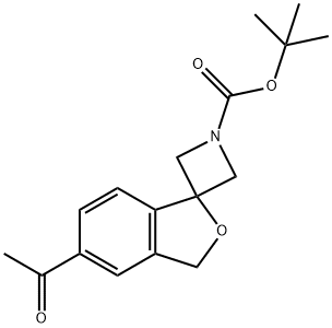 Spiro[azetidine-3,1'(3'H)-isobenzofuran]-1-carboxylic acid, 5'-acetyl-, 1,1-diMethylethyl ester Structure