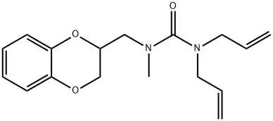 1,1-Diallyl-3-[(1,4-benzodioxan-2-yl)methyl]-3-methylurea Structure