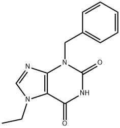 3-벤질-7-에틸-3,7-디하이드로-퓨린-2,6-디온 구조식 이미지