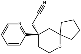 2-[(9R)-9-(pyridin-2-yl)-6-oxaspiro[4.5]decan-9-yl]acetonitrile 구조식 이미지