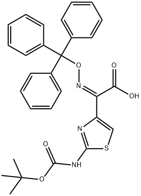 (Z)-2-(2-Boc-aminothiazole-4-yl-)-2-trityloxyiminoacetic acid Structure