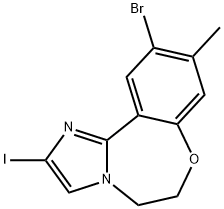 10-BroMo-2-iodo-9-Methyl-5,6-dihydrobenzo[f]iMidazo[1,2-d][1,4]oxazepine 구조식 이미지
