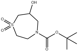 6-Hydroxy-1,1-dioxo-1l6-[1,4]thiazepane-4-carboxylic acid tert-butyl ester Structure