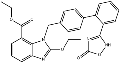 1H-BenziMidazole-7-carboxylic acid, 1-[[2'-(2,5-dihydro-5-oxo-1,2,4-oxadiazol-3-yl)[1,1'-biphenyl]-4-yl]Methyl] -2-ethoxy-, ethyl ester Structure