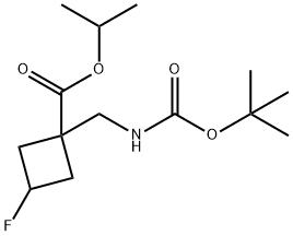 1-(Boc-aminomethyl)-3-fluorocyclobutanecarboxylic acid isopropyl ester Structure