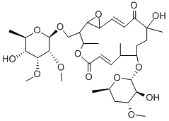 (1R,2R,3R,6E,8S,9S,12S,14E,16S)-12-hydroxy-2-[[(2R,3R,4R,5R,6R)-5-hydroxy-3,4-dimethoxy-6-methyl-oxan-2-yl]oxymethyl]-9-[(2S,3R,4S,6R)-3-hydroxy-4-methoxy-6-methyl-oxan-2-yl]oxy-3,8,12-trimethyl-4,17-dioxabicyclo[14.1.0]heptadeca-6,14-diene-5,13-dione Structure