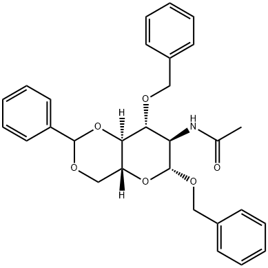 벤질2-ACETAMIDO-3-O-BENZYL-4,6-O-BENZYLIDENE-2-DEOXY-BETA-D-GLUCOPYRANOSIDE 구조식 이미지