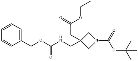 tert-butyl 3-((((benzyloxy)carbonyl)aMino)Methyl)-3-(2-ethoxy-2-oxoethyl)azetidine-1-carboxylate Structure