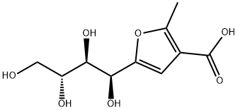 2-메틸-5-(1,2,3,4-테트라히드록시부틸)-3-푸로산 구조식 이미지