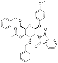 4-Methoxyphenyl 4-O-Acetyl-3,6-di-O-benzyl-2-deoxy-2-phthalimido-beta-D-glucopyranoside 구조식 이미지