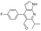 1H-Pyrrolo[2,3-b]pyridine-5-carboxaldehyde, 4-(4-fluorophenyl)-6-(1-methylethyl)- Structure