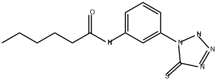 N-[3-[(4,5-Dihydro-5-thioxo-1H-tetrazol)-1-yl]phenyl]hexanamide 구조식 이미지