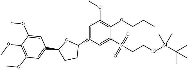 2-(3-methoxy-2-propoxy-5-((2S,5S)-5-(3,4,5-trimethoxyphenyl)tetrahydrofuran-2-yl)phenylsulfonyl)ethanol Structure