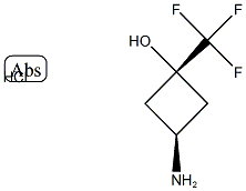 trans-3-amino-1-(trifluoromethyl)cyclobutan-1-ol hydrochloride Structure