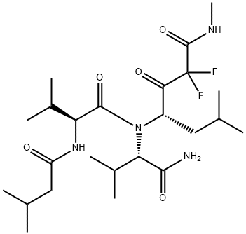 isovaleryl-valyl-valyl-4-amino-2,2-difluoro-N,6-dimethyl-3-oxoheptanamide Structure