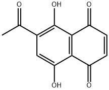 6-아세틸-5,8-디히드록시-1,4-나프토퀴논 구조식 이미지