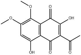 2-Acetyl-3,8-dihydroxy-5,6-dimethoxy-1,4-naphthoquinone Structure