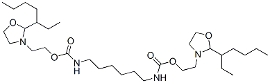Carbamic acid, 1,6-hexanediylbis-, bis2-2-(1-ethylpentyl)-3-oxazolidinylethyl ester Structure