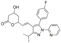 6-(2-(5-(4-fluorophenyl)-3-(1-methylethyl)-1-(2-pyridinyl)-1H-pyrazol-4-yl)ethenyl)tetrahydro-4-hydroxy-2H-pyran-2-one Structure