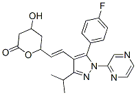 6-(2-(5-(p-fluorophenyl)-3-(1-methylethyl)-1-(2-pyrazinyl)-1H-pyrazol-4-yl)ethenyl)tetrahydro-4-hydroxy-2H-pyran-2-one Structure