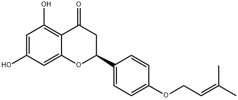 2,3-Dihydro-2α-[4-[(3-methyl-2-butenyl)oxy]phenyl]-5,7-dihydroxy-4H-1-benzopyran-4-one Structure