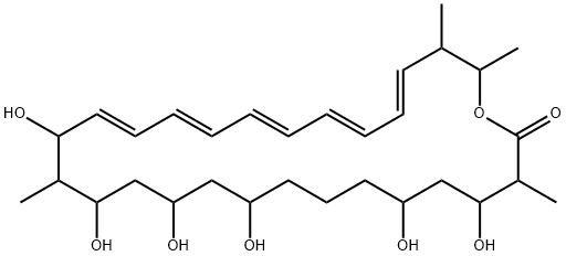 14,16,18,20,24,26-Hexahydroxy-2,3,15,27-tetramethyl-1-oxacyclooctacosa-4,6,8,10,12 -pentaen-28-one Structure