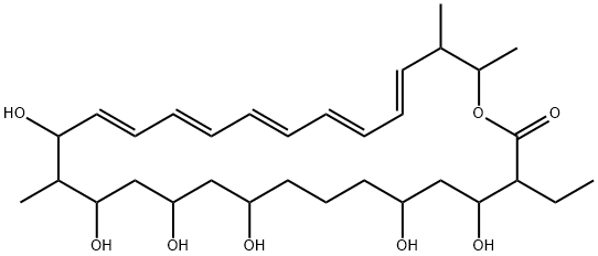 27-ethyl-14,16,18,20,24,26-hexahydroxy-2,3,15-trimethyl-1-oxacyclooctacosa-4,6,8,10,12- pentaen-28-one Structure