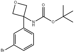 tert-Butyl (3-(3-bromophenyl)oxetan-3-yl)carbamate 구조식 이미지