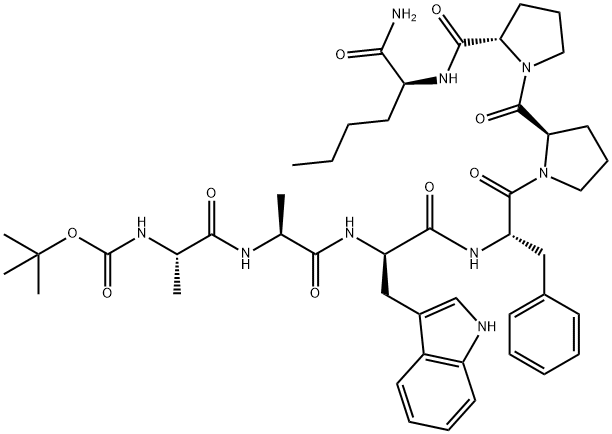 BOC-ALA-ALA-D-TRP-PHE-D-PRO-PRO-NLE-NH2 Structure