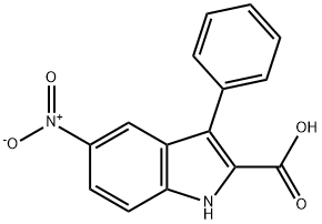 5-NITRO-3-PHENYL-1H-INDOLE-2-CARBOXYLIC ACID 구조식 이미지