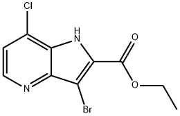 3-Bromo-8-chloro-1H-pyrrolo[3,2-b]pyridine-2-carboxylic acid ethyl ester 구조식 이미지