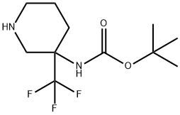 tert-Butyl (3-(trifluoromethyl)piperidin-3-yl)carbamate Structure