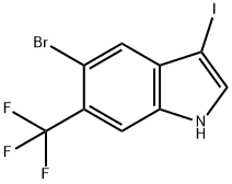 5-Bromo-3-iodo-6-(trifluoromethyl)-1H-indole Structure