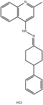 2-Methyl-4-(2-(4-phenylcyclohexylidene)hydrazinyl)quinoline hydrochloride Structure