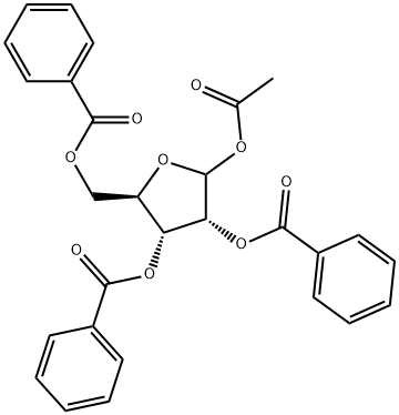1-O-ACETYL-2,3,5-TRI-O-BENZOYL-D-RIBOFURANOSE Structure