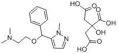 CIZOLIRTINE CITRATE,ETHANAMINE, N,N-DIMETHYL-2-[(1-METHYL-1H-PYRAZOL-5-YL)PHENYLMETHOXY]-, 2-HYDROXY-1,2,3-PROPANETRICARBOXYLATE 구조식 이미지