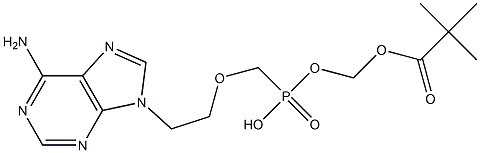 Propanoic acid, 2,2-dimethyl-, [[[[2-(6-amino-9H-purin-9-yl)ethoxy]methyl]hydroxyphosphinyl]oxy]methyl ester 구조식 이미지