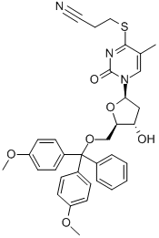 S4-(2-CYANOETHYL)-5'-O-(DIMETHOXYTRITYL)-4-THIOTHYMIDINE Structure