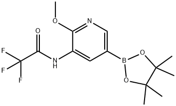 2,2,2-Trifluoro-N-(2-methoxy-5-(4,4,5,5-tetramethyl-1,3,2-dioxaborolan-2-yl)pyridin-3-yl)aceta Structure