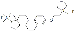 trimethyl-[(13S,17S)-13-methyl-3-[2-(1-methyl-2,3,4,5-tetrahydropyrrol -1-yl)ethoxy]-6,7,8,9,11,12,14,15,16,17-decahydrocyclopenta[a]phenanth ren-17-yl]azanium diiodide Structure