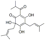 3,5,6-trihydroxy-4,6-bis(3-methylbut-2-enyl)-2-(2-methylpropanoyl)cyclohexa-2,4-dien-1-one Structure