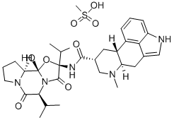 9,10alpha-dihydro-12'-hydroxy-2',5'alpha-diisopropylergotaman-3',6',18-trione monomethanesulphonate Structure