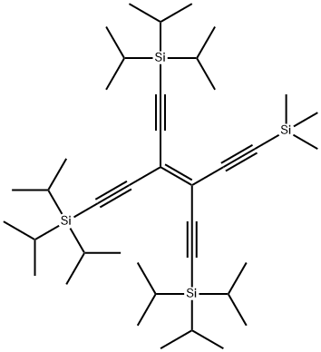(3-(1-(triisopropylsilyl)-5-(triMethylsilyl) penta-1,4-diyn-3-ylidene)penta-1,4-diyne- 1,5-diyl)bis(triisopropylsilane) 구조식 이미지