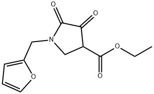 ETHYL 1-(2-FURYLMETHYL)-4,5-DIOXOPYRROLIDINE-3-CARBOXYLATE 구조식 이미지