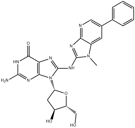 N-(deoxyguanosin-8-yl)-2-amino-1-methyl-6-phenylimidazo(4,5-b)pyridine Structure