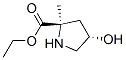 D-Proline, 4-hydroxy-2-methyl-, ethyl ester, trans- (9CI) Structure